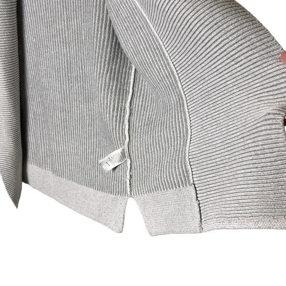 TAHARI grey open front cardigan,M. chunky knit , cottagecore,cabincore,office - Picture 4 of 14